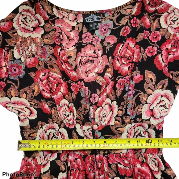 Angie Boho Floral Long Sleeve Kimono Duster Size S - Picture 12 of 13